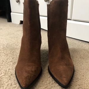 Brown suede boots